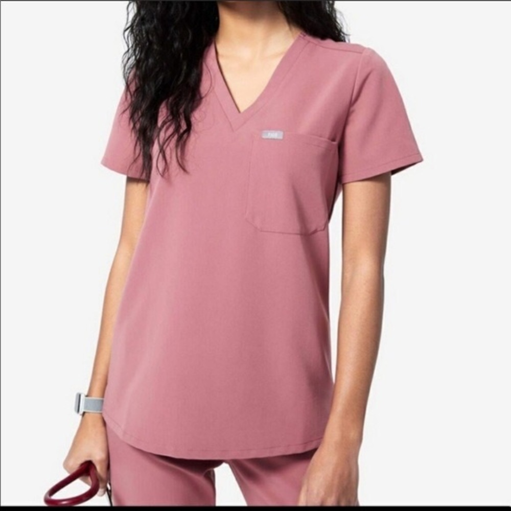 Figs Mineral Mauve Catarina Slim Scrub Top XS